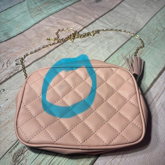 Quilted Pink Crossbody Bag with Butterfly Accent - Picture 3 of 6